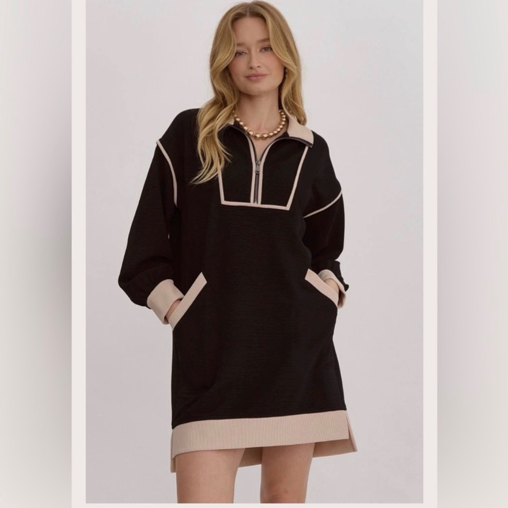 Entro Breakfast Club Dress in Black/Cream Size Small